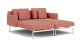Barlow Tyrie Layout Deep Seating Double Chaise - Double seats et single backs + single low arms - avec coussins Armature Arctic White Natte Flamingo 10234