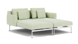 Barlow Tyrie Layout Deep Seating Double Chaise - Double seats et single backs + single low arms - avec coussins Armature Arctic White Mint 3967