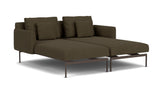 Barlow Tyrie Layout Deep Seating Double Chaise - Double seats et single backs + single low arms - avec coussins Armature Forge Grey Charcoal 3705