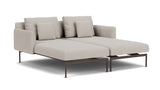 Barlow Tyrie Layout Deep Seating Double Chaise - Double seats et single backs + single low arms - avec coussins Armature Forge Grey Chalk 10152