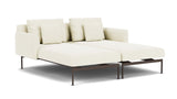 Barlow Tyrie Layout Deep Seating Double Chaise - Double seats et single backs + single low arms - avec coussins Armature Forge Grey Natural 5404