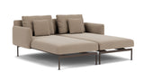 Barlow Tyrie Layout Deep Seating Double Chaise - Double seats et single backs + single low arms - avec coussins Armature Forge Grey Taupe 3729