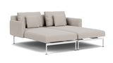 Barlow Tyrie Layout Deep Seating Double Chaise - Double seats et single backs + single low arms - avec coussins Armature Arctic White Chalk 10152