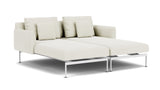 Barlow Tyrie Layout Deep Seating Double Chaise - Double seats et single backs + single low arms - avec coussins Armature Arctic White Marble 3966