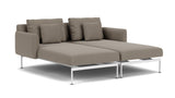 Barlow Tyrie Layout Deep Seating Double Chaise - Double seats et single backs + single low arms - avec coussins Armature Arctic White Carbon Beige 10065