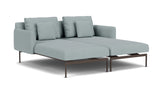 Barlow Tyrie Layout Deep Seating Double Chaise - Double seats et single backs + single low arms - avec coussins Armature Forge Grey Frosty Chine 10025