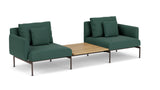 Barlow Tyrie Layout Deep Seating Companion Set - with Low Arms (two 1LYMB1 with low arms et bridging table 2LYB08) - avec coussins Armature Forge Grey Natte Ivy 10232