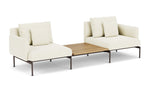 Barlow Tyrie Layout Deep Seating Companion Set - with Low Arms (two 1LYMB1 with low arms et bridging table 2LYB08) - avec coussins Armature Forge Grey Natural 5404