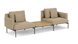 Barlow Tyrie Layout Deep Seating Companion Set - with Low Arms (two 1LYMB1 with low arms et bridging table 2LYB08) - avec coussins Armature Forge Grey Heather Beige 5476