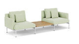 Barlow Tyrie Layout Deep Seating Companion Set - with Low Arms (two 1LYMB1 with low arms et bridging table 2LYB08) - avec coussins Armature Arctic White Mint 3967