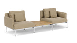 Barlow Tyrie Layout Deep Seating Companion Set - with Low Arms (two 1LYMB1 with low arms et bridging table 2LYB08) - avec coussins Armature Arctic White Heather Beige 5476