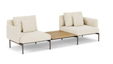 Barlow Tyrie Layout Deep Seating Companion Set - with Low Arms (two 1LYMB1 with low arms et bridging table 2LYB08) - avec coussins Armature Forge Grey Canvas 5453