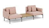 Barlow Tyrie Layout Deep Seating Companion Set - with Low Arms (two 1LYMB1 with low arms et bridging table 2LYB08) - avec coussins Armature Forge Grey Blush 3965