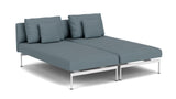Barlow Tyrie Layout Deep Seating Double Chaise longue - Double seats with single backs - avec coussins Armature Arctic White Carbon Sky 10064