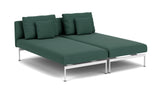 Barlow Tyrie Layout Deep Seating Double Chaise longue - Double seats with single backs - avec coussins Armature Arctic White Natte Ivy 10232
