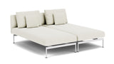 Barlow Tyrie Layout Deep Seating Double Chaise longue - Double seats with single backs - avec coussins Armature Arctic White Marble 3966