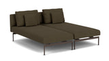 Barlow Tyrie Layout Deep Seating Double Chaise longue - Double seats with single backs - avec coussins Armature Forge Grey Charcoal 3705