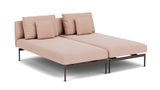 Barlow Tyrie Layout Deep Seating Double Chaise longue - Double seats with single backs - avec coussins Armature Forge Grey Blush 3965