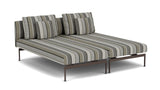 Barlow Tyrie Layout Deep Seating Double Chaise longue - Double seats with single backs - avec coussins Armature Forge Grey Quadri Grey 3778