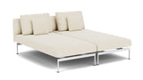 Barlow Tyrie Layout Deep Seating Double Chaise longue - Double seats with single backs - avec coussins Armature Arctic White Canvas 5453