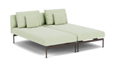 Barlow Tyrie Layout Deep Seating Double Chaise longue - Double seats with single backs - avec coussins Armature Forge Grey Mint 3967