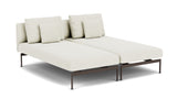 Barlow Tyrie Layout Deep Seating Double Chaise longue - Double seats with single backs - avec coussins Armature Forge Grey Marble 3966