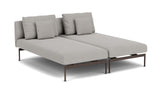 Barlow Tyrie Layout Deep Seating Double Chaise longue - Double seats with single backs - avec coussins Armature Forge Grey Lead Chine 3756
