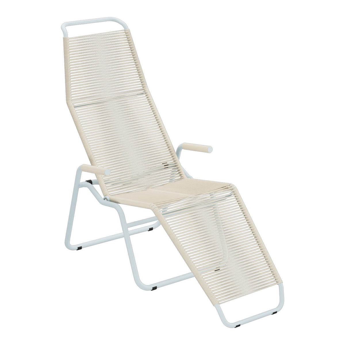 Schaffner Brissago Chaise longue Spaghetti – Sable pastel 15 / Bleu Pastel 51