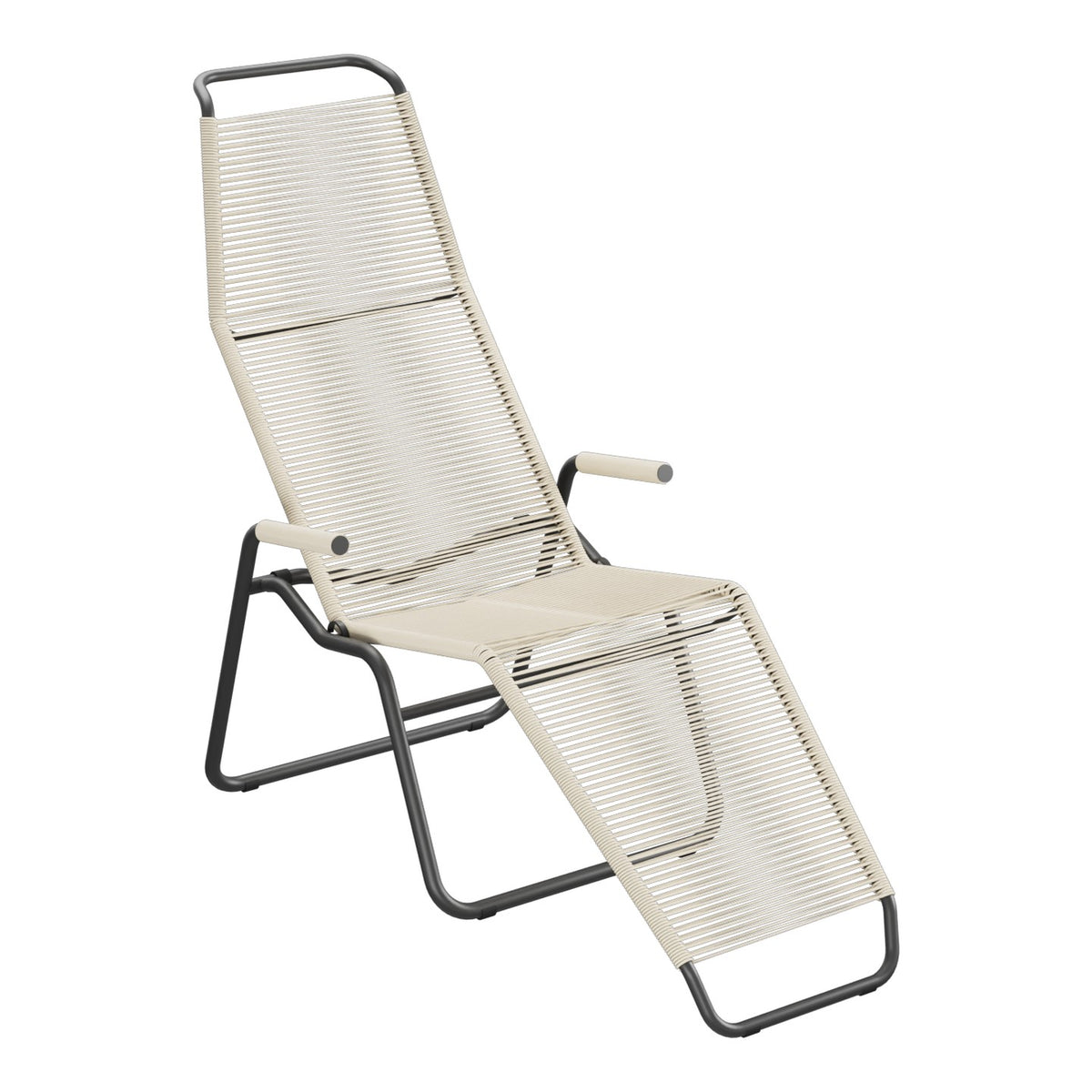 Schaffner Brissago Chaise longue Spaghetti – Sable pastel 15 / Anthracite 77