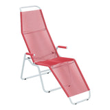 Schaffner Brissago Chaise longue Spaghetti – Rouge Érable 33 / Bleu Pastel 51