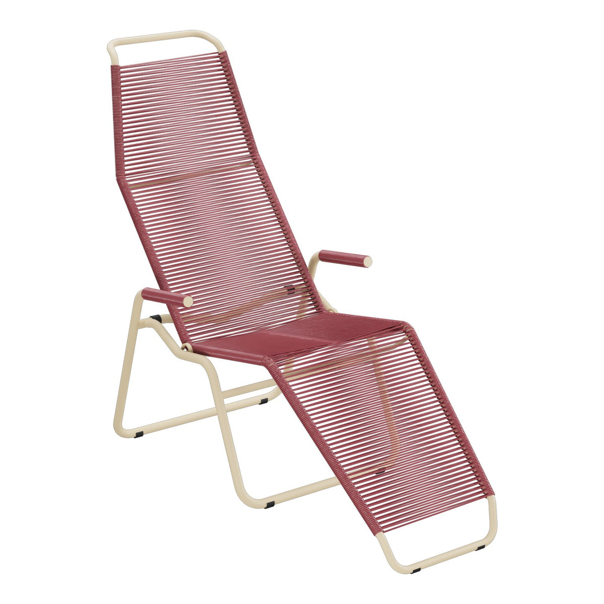 Schaffner Brissago Chaise longue Spaghetti – Bordeaux 38 / Marron Pastel 83
