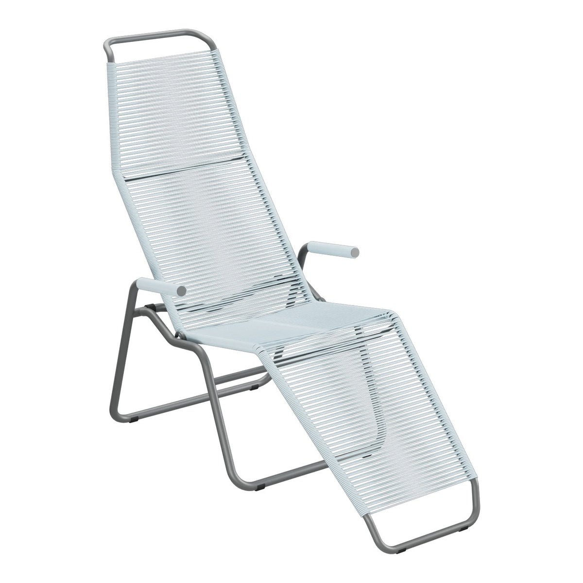 Schaffner Brissago Chaise longue Spaghetti – Bleu Pastel 51 / Graphite 73