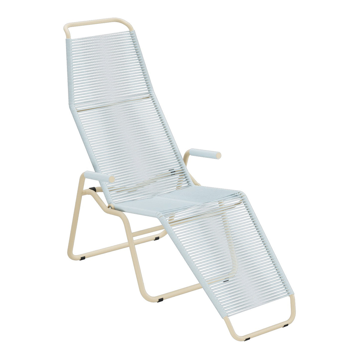 Schaffner Brissago Chaise longue Spaghetti – Bleu Pastel 51 / Marron Pastel 83