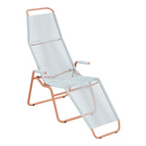 Schaffner Brissago Chaise longue Spaghetti – Bleu Pastel 51 / Terracotta 84