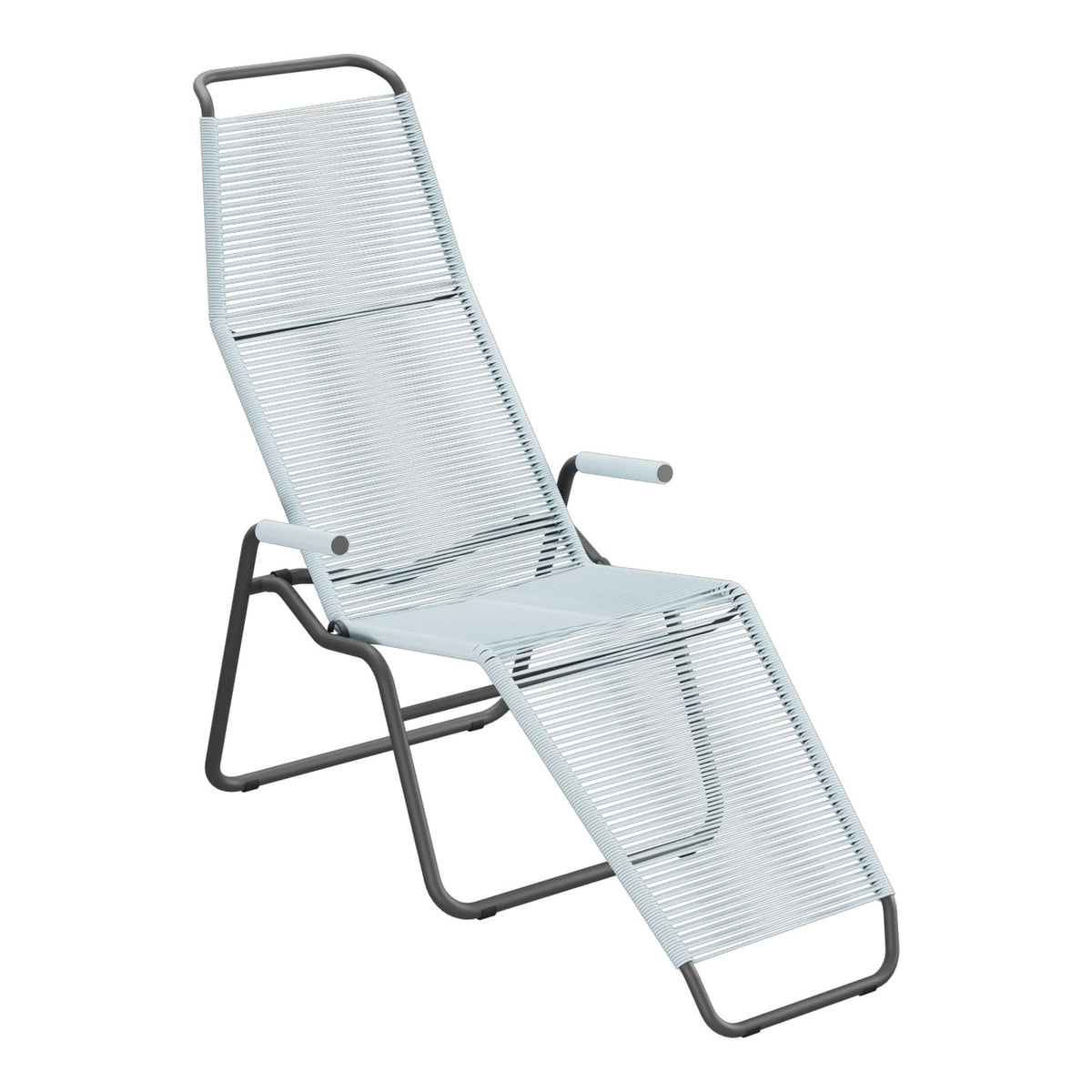 Schaffner Brissago Chaise longue Spaghetti – Bleu Pastel 51 / Noir 91