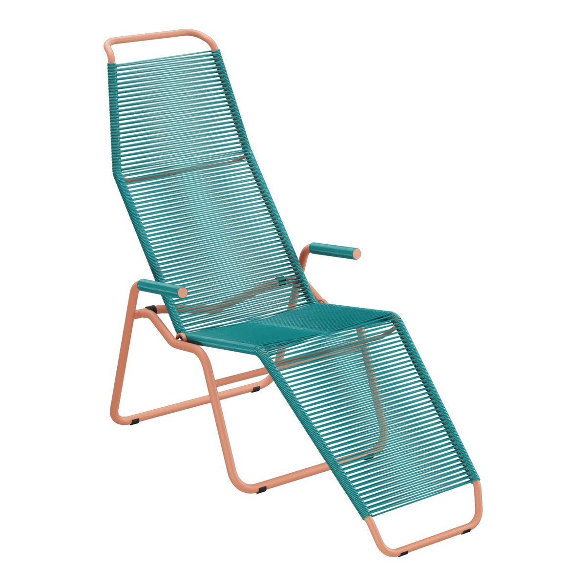 Schaffner Brissago Chaise longue Spaghetti – Bleu Kali 56 / Terracotta 84