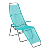 Schaffner Brissago Chaise longue Spaghetti – Turquoise 58 / Graphite 73
