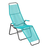 Schaffner Brissago Chaise longue Spaghetti – Turquoise 58 / Anthracite 77