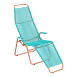 Schaffner Brissago Chaise longue Spaghetti – Turquoise 58 / Terracotta 84
