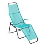 Schaffner Brissago Chaise longue Spaghetti – Turquoise 58 / Noir 91