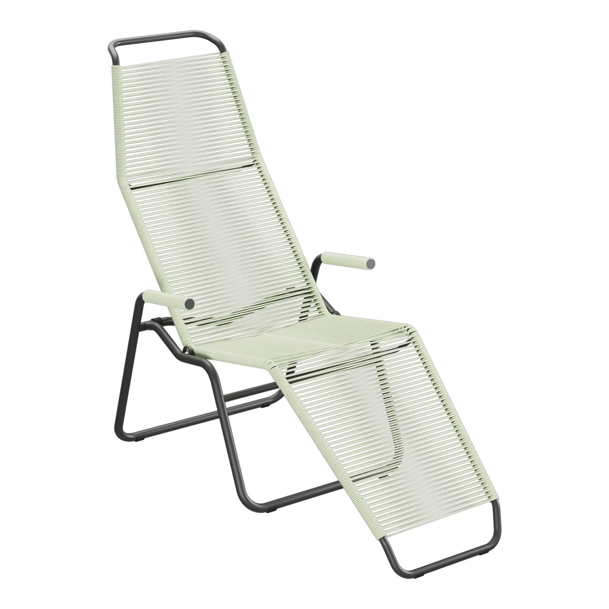 Schaffner Brissago Chaise longue Spaghetti – Vert pastel 64 / Anthracite 77