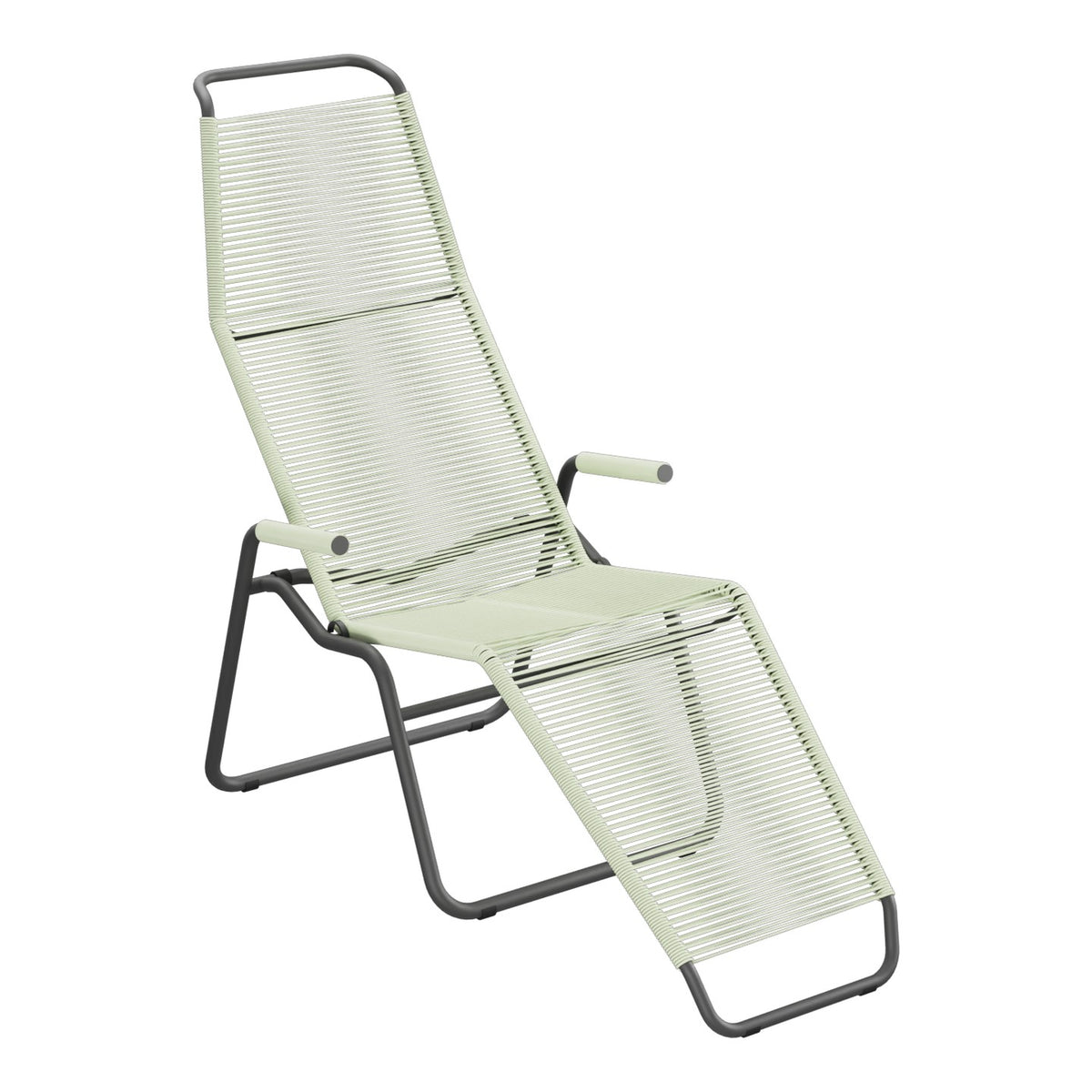 Schaffner Brissago Chaise longue Spaghetti – Vert pastel 64 / Noir 91