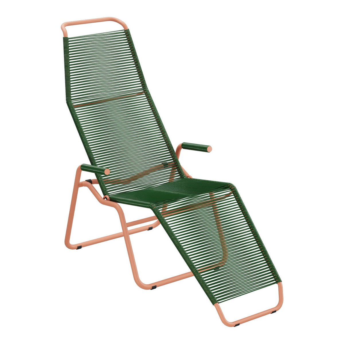 Schaffner Brissago Chaise longue Spaghetti – Vert Sapin 66 / Terracotta 84