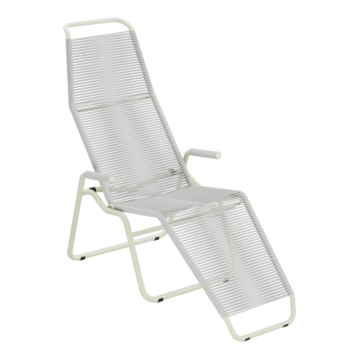Schaffner Brissago Chaise longue Spaghetti – Gris Argent 78 / Vert Pastel 64