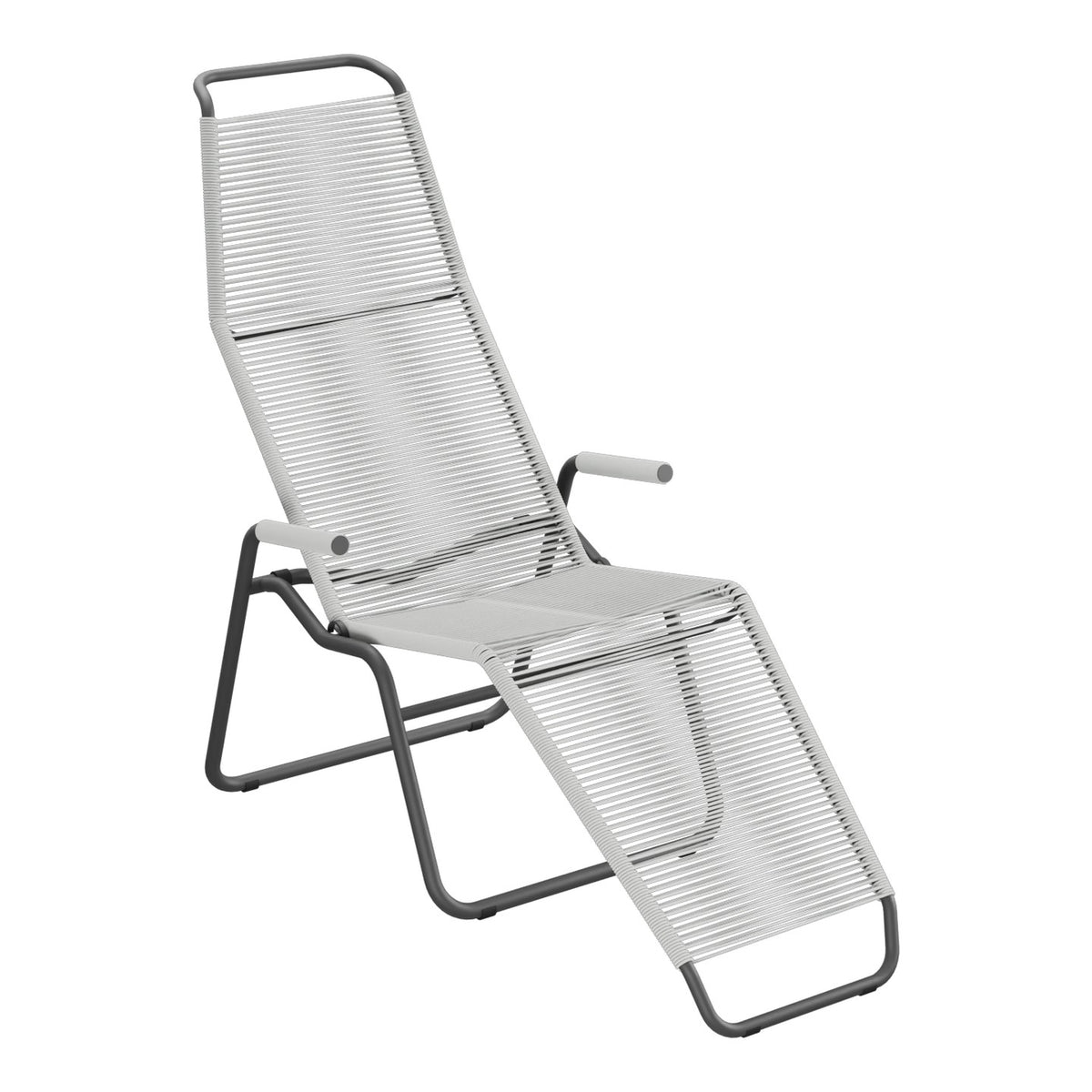 Schaffner Brissago Chaise longue Spaghetti – Gris Argent 78 / Noir 91