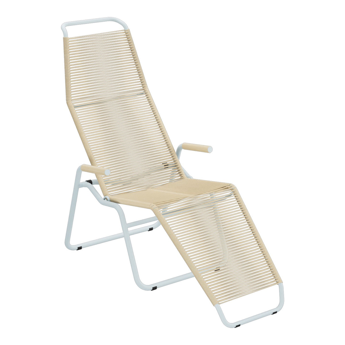 Schaffner Brissago Chaise longue Spaghetti – Marron Pastel 83 / Bleu Pastel 51