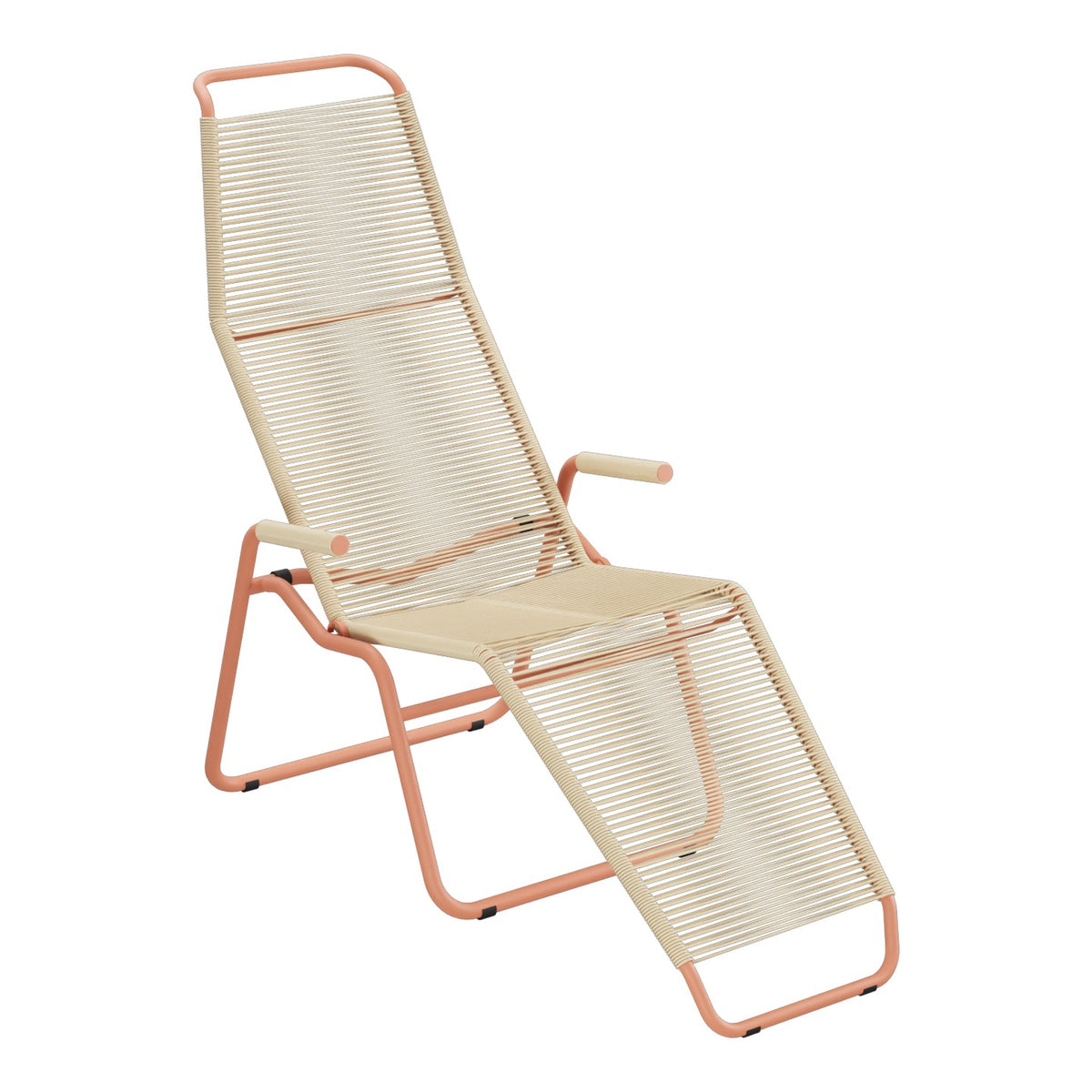 Schaffner Brissago Chaise longue Spaghetti – Marron Pastel 83 / Terracotta 84