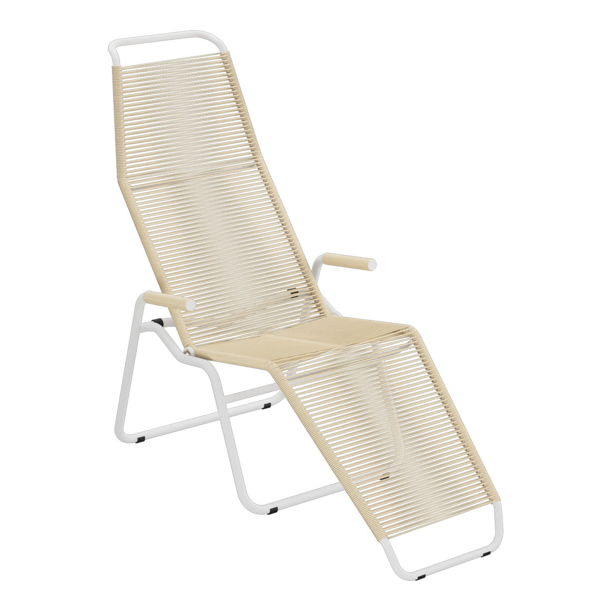 Schaffner Brissago Chaise longue Spaghetti – Marron Pastel 83 / Blanc 90