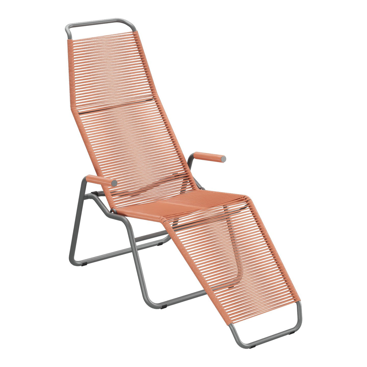 Schaffner Brissago Chaise longue Spaghetti – Terracotta 84 / Graphite 73