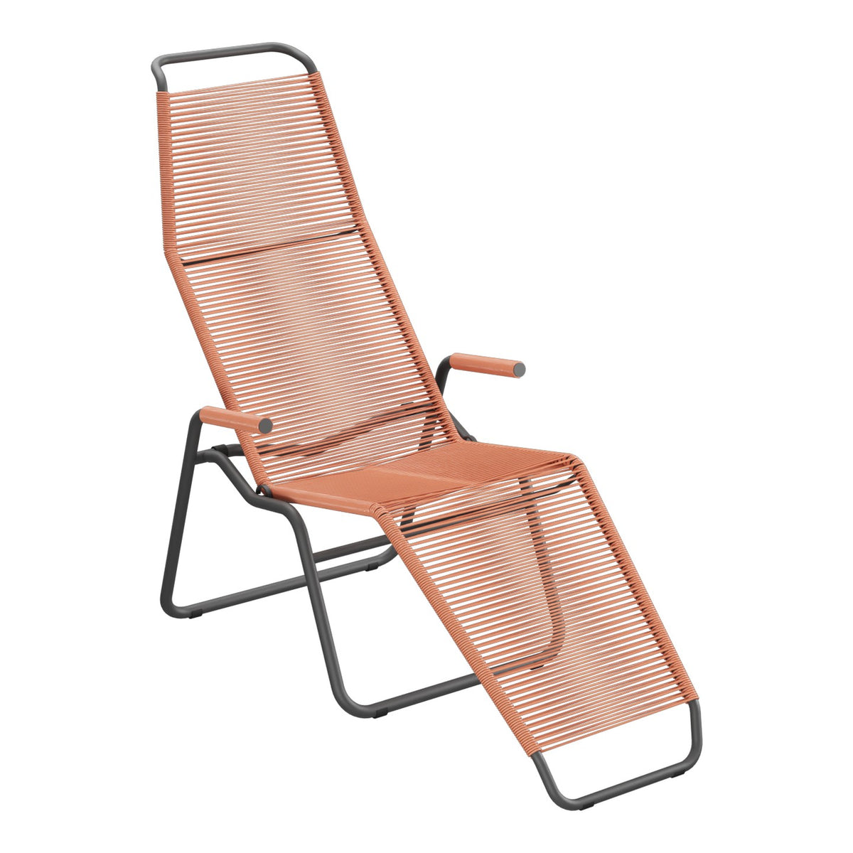 Schaffner Brissago Chaise longue Spaghetti – Terracotta 84 / Noir 91